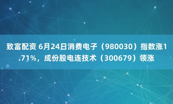 致富配资 6月24日消费电子（980030）指数涨1.71%，成份股电连技术（300679）领涨