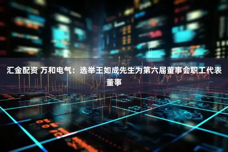 汇金配资 万和电气：选举王如成先生为第六届董事会职工代表董事